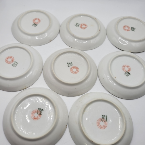 8 VTG Limoges France Porcelain Butter Pats | Pink Flowers, Gold Trim | 1900-1941 - Picture 7 of 11